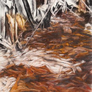 Blätter auf dem Boden einer Bananenplantage